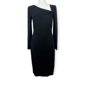 David Meister Womens Size 4 Little Black Cocktail Dress Classic Modest Stretch